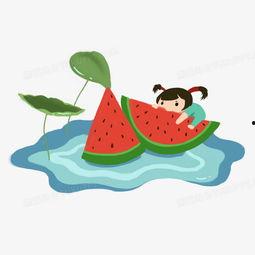 头像可爱手绘吃瓜图片,瓜果飘香，可爱小精灵的悠闲时光
